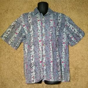 VTG HWY 1 Mens Hawaiian Single Stitch Button Up Shirt Size L Made in USA